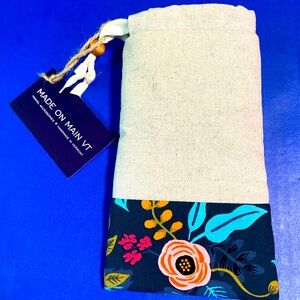 Handmade In Vermont Floral Canvas Well Padded Eyewear Glasses Pouch NWT